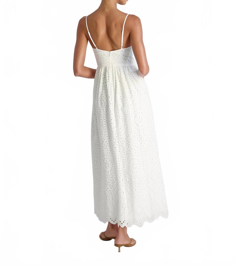 NEW FRENCH CONNECTION trini maxi dress in white eyelet - Picture 4 of 4